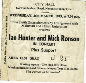 Hunter-Ronson tour ticket